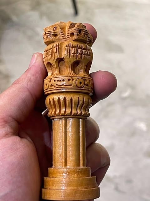 Customer photo review of Premium Wooden Finish Ashoka Pillar Statue Idol Decorative Showpiece for Home, Office and Gifting by Vastu Mandir