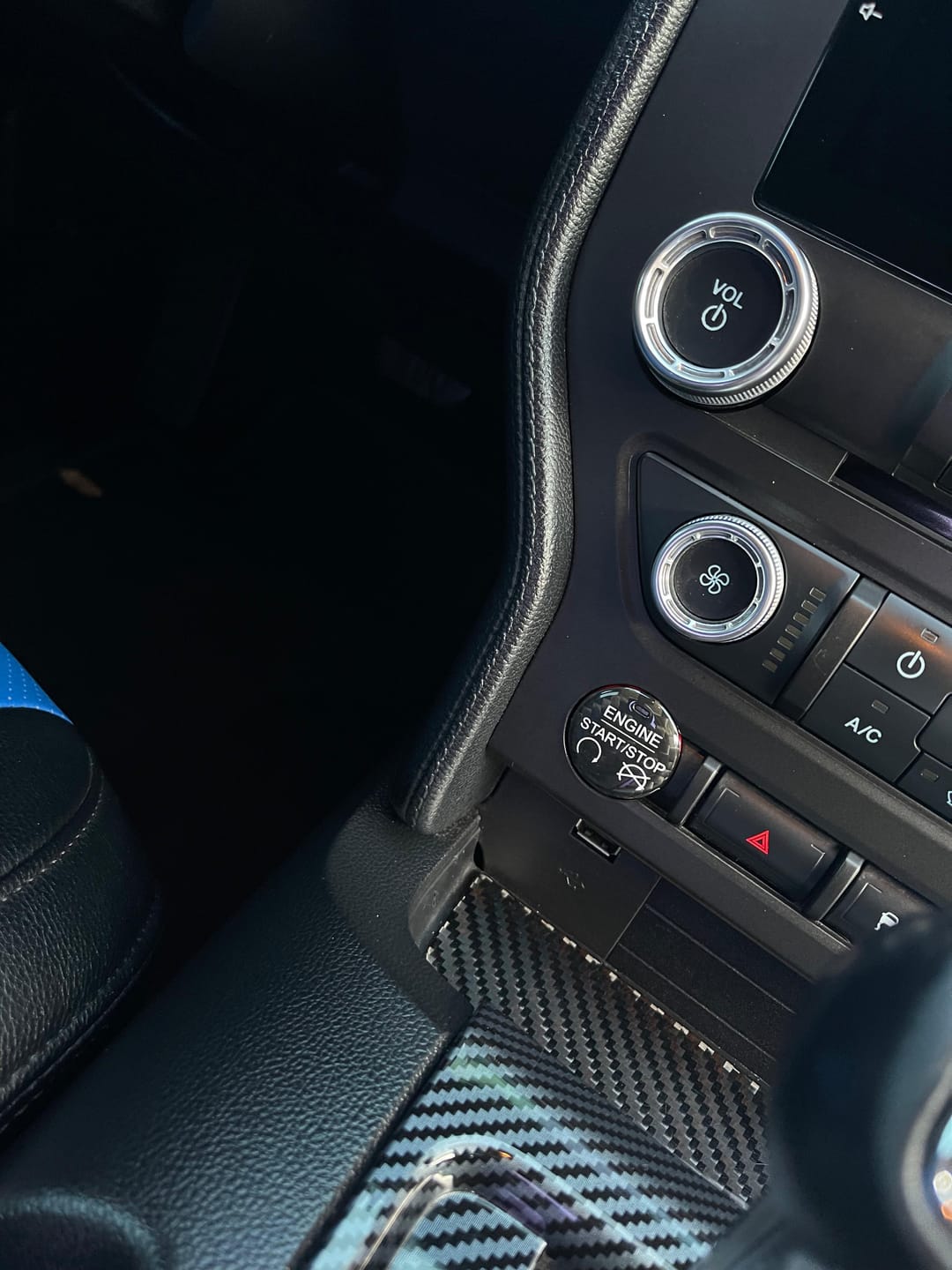 Customer photo review of Mustang 2015-2023 Engine Start Stop Button Carbon Fiber Cover