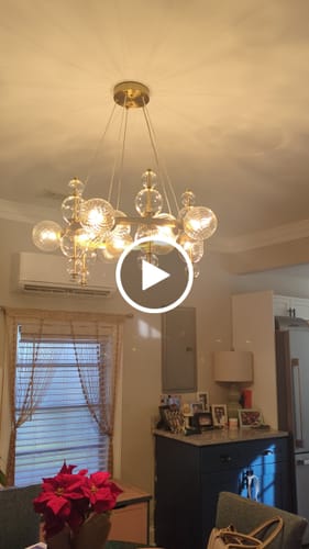Customer video review of Art Deco 10-Light Glass Globe Bubble Circle Chandelier
