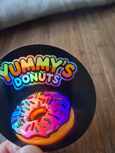 Customer photo review of 100 2.5" Custom Holographic Stickers