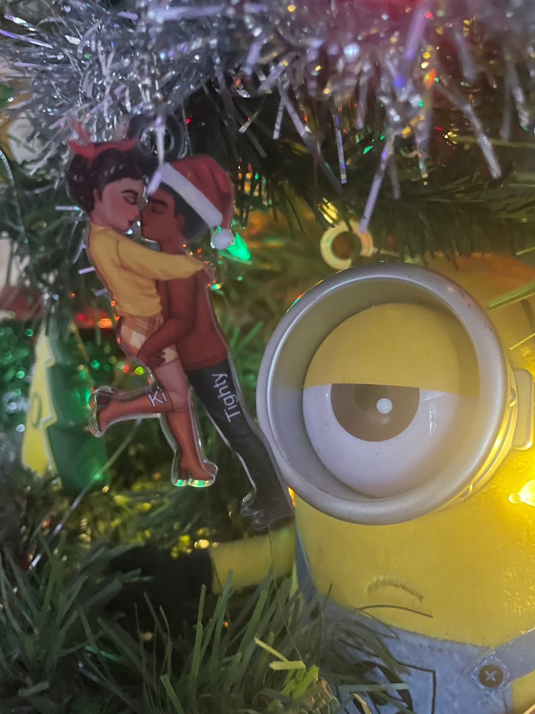 Customer photo review of Doll Couple Kissing Hugging  Personalized Ornament