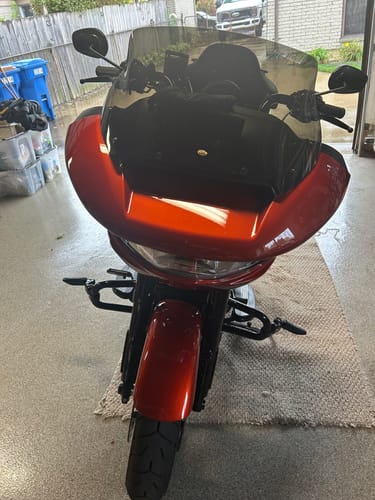 Customer photo review of Color Matched hand guard with LED for Harley Touring & Softails