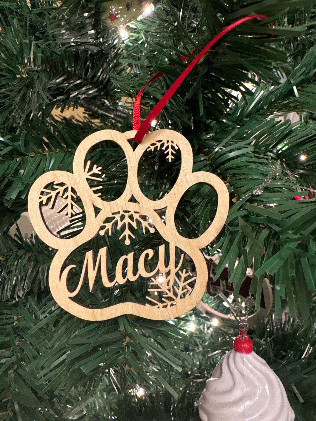 Customer photo review of Personalized Pet Christmas Ornament