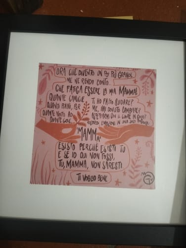 Customer photo review of Quadretto 20x20 -Che Fatica Essere Mamma