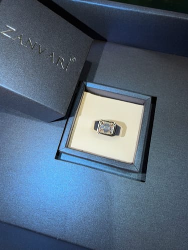Customer photo review of ALPHA MALE MOISSANITE EMERALD CUT