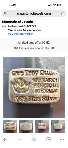 Customer photo review of US .999 One Ounce Self Poured Bar by Monarch Precious Metals