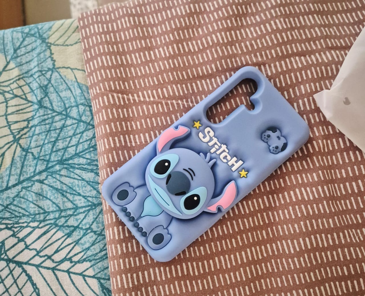 Customer photo review of 3D Stitch iPhone Samsung Attached Phone Holder Stand Rubber Silicone Case