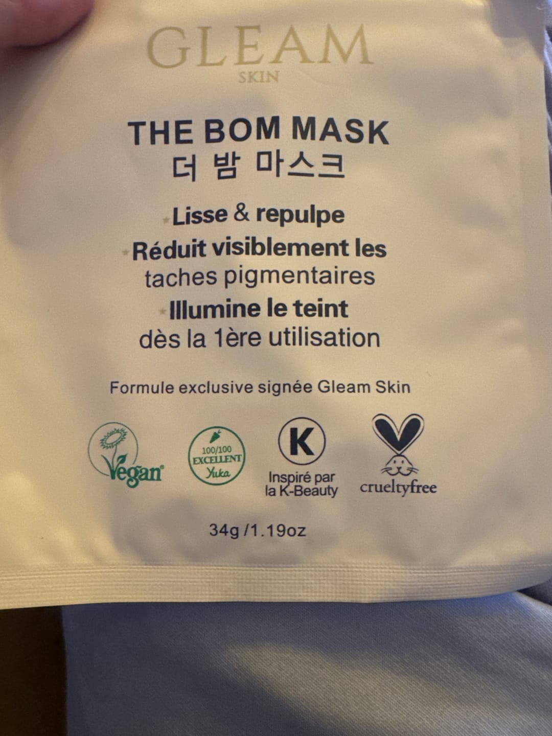 Customer photo review of THE BOM MASK - Masque Hydrogel Triple Action (4 Masques)