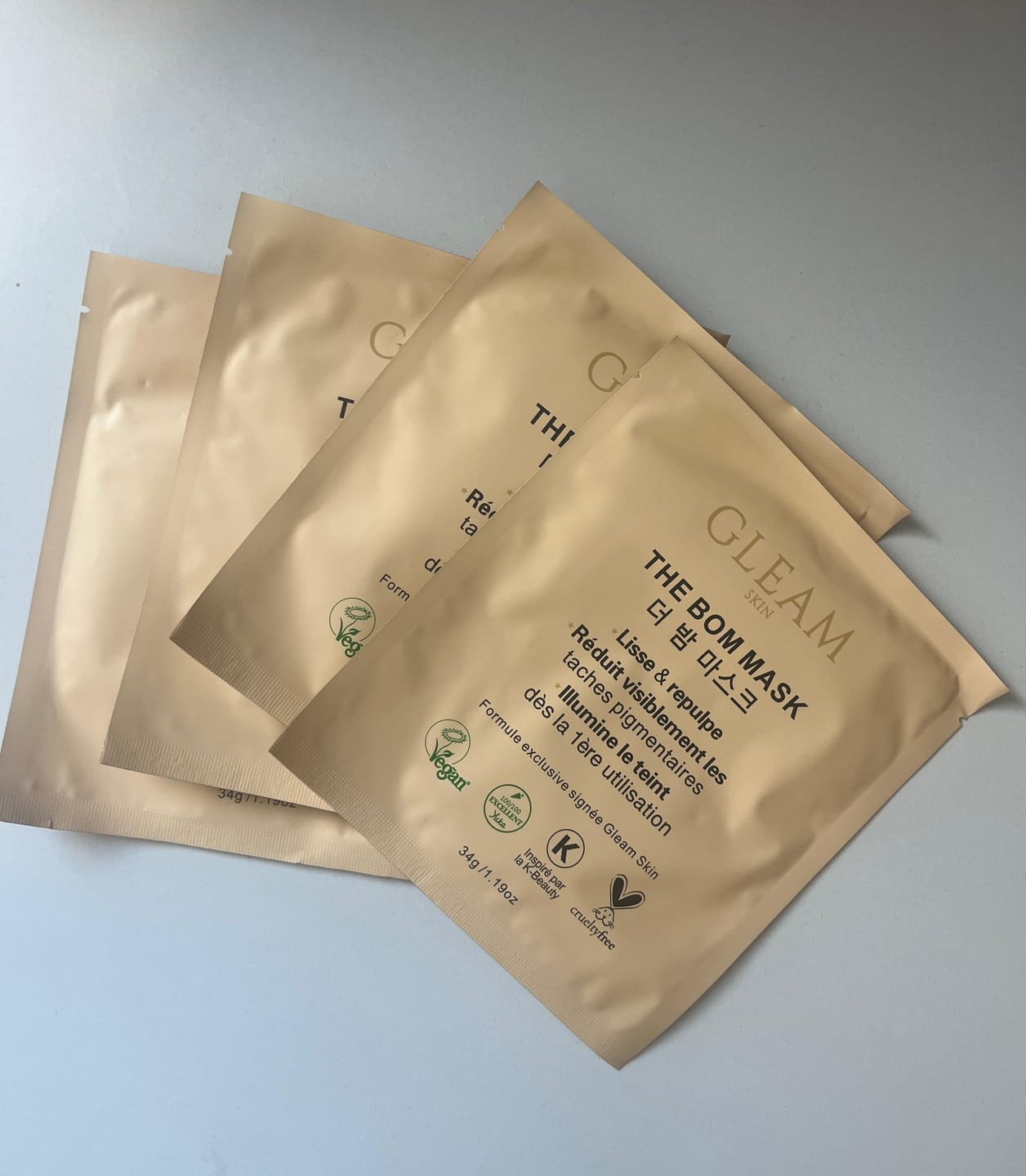 Customer photo review of THE BOM MASK - Masque Hydrogel Triple Action (4 Masques)