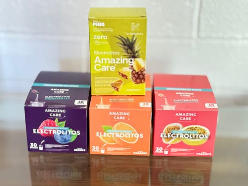 Customer photo review of Electrolitos Sabor Piña - Bebida Hidratante en Polvo 12 sticks