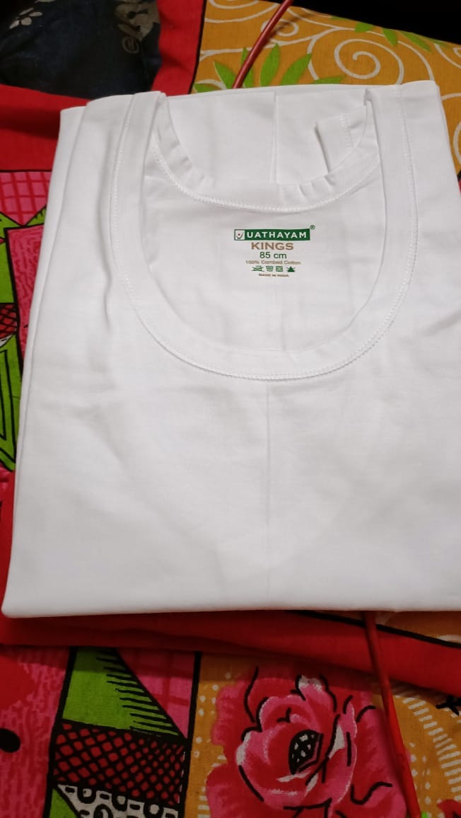 Customer photo review of Kings RNBS -  100% Cotton Banian (vest) | Uathayam