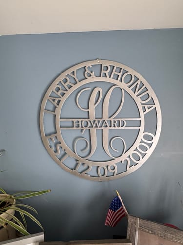 Customer photo review of Elaborate Name - Steel Sign