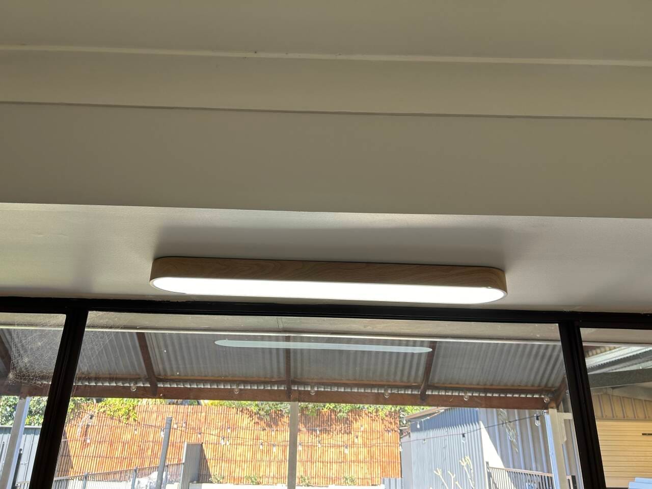 Customer photo review of Nordic 1-Light Oval Shape Led Ceiling Flush Mount With Wood Accent