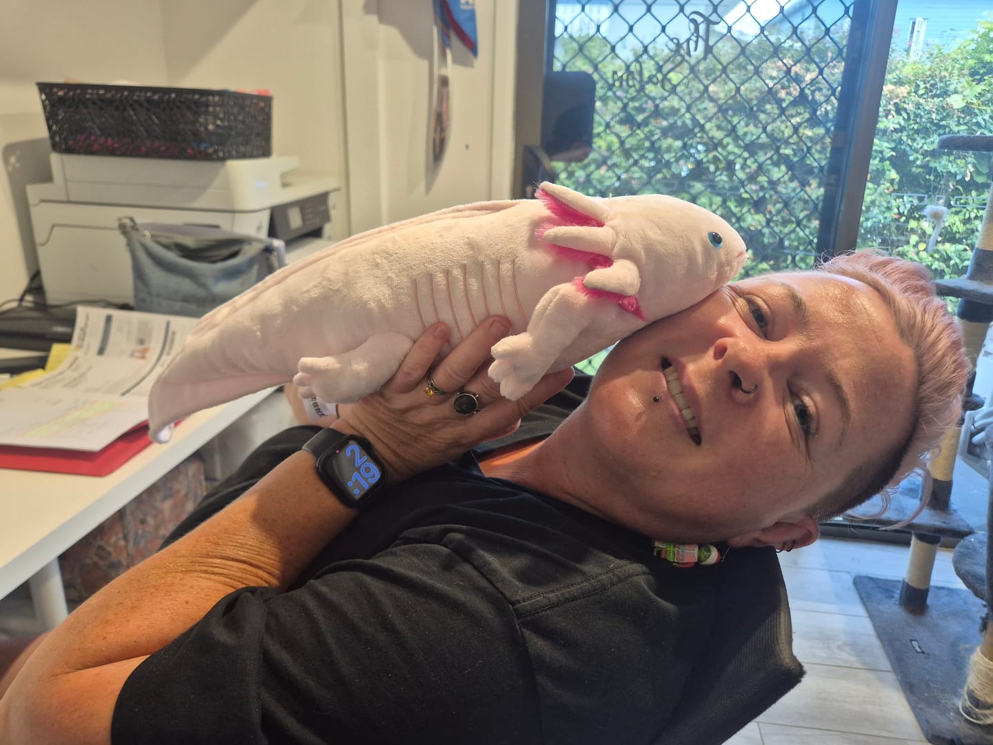 Customer photo review of Pink Axolotl Soft Stuffed Plush Toy