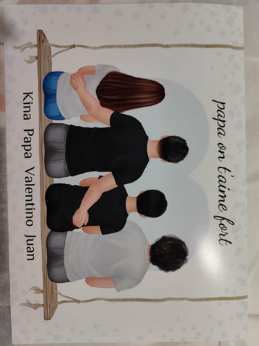 Customer photo review of Affiche Personnalisée - Papa et Enfants - Fête des pères