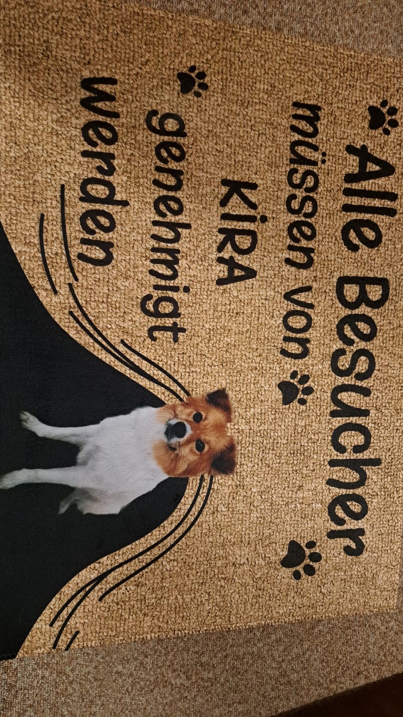 Customer photo review of Besuch genehmigt - Individuelle Fußmatte