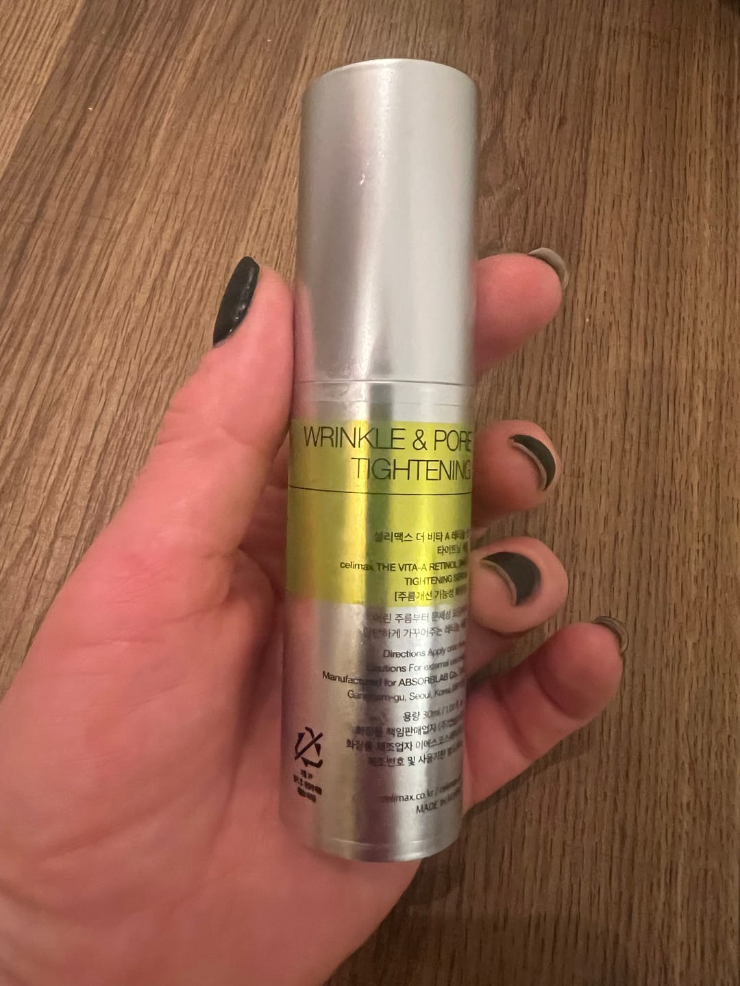 Customer photo review of Liftinga efektu piešķirošs serums ar retinolu un mikroadatām Celimax The Vita−A Retinol Shot Tightening Serum
