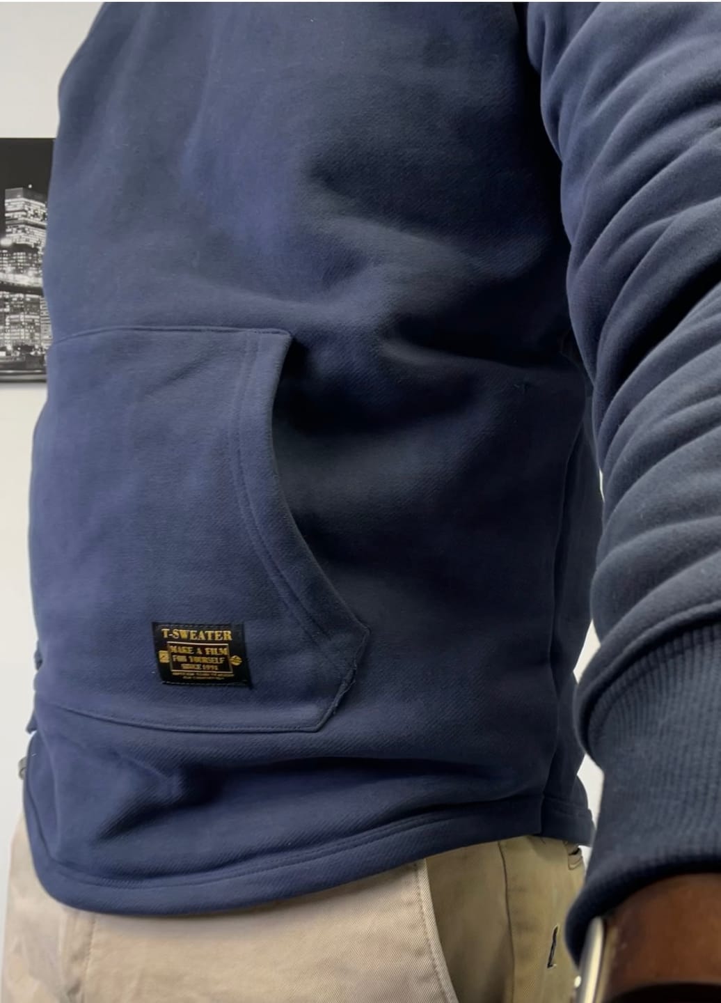 Customer photo review of Heavyweight Crewneck Sweatshirt with Suede Elbow Patches and Loop-Back Lining
