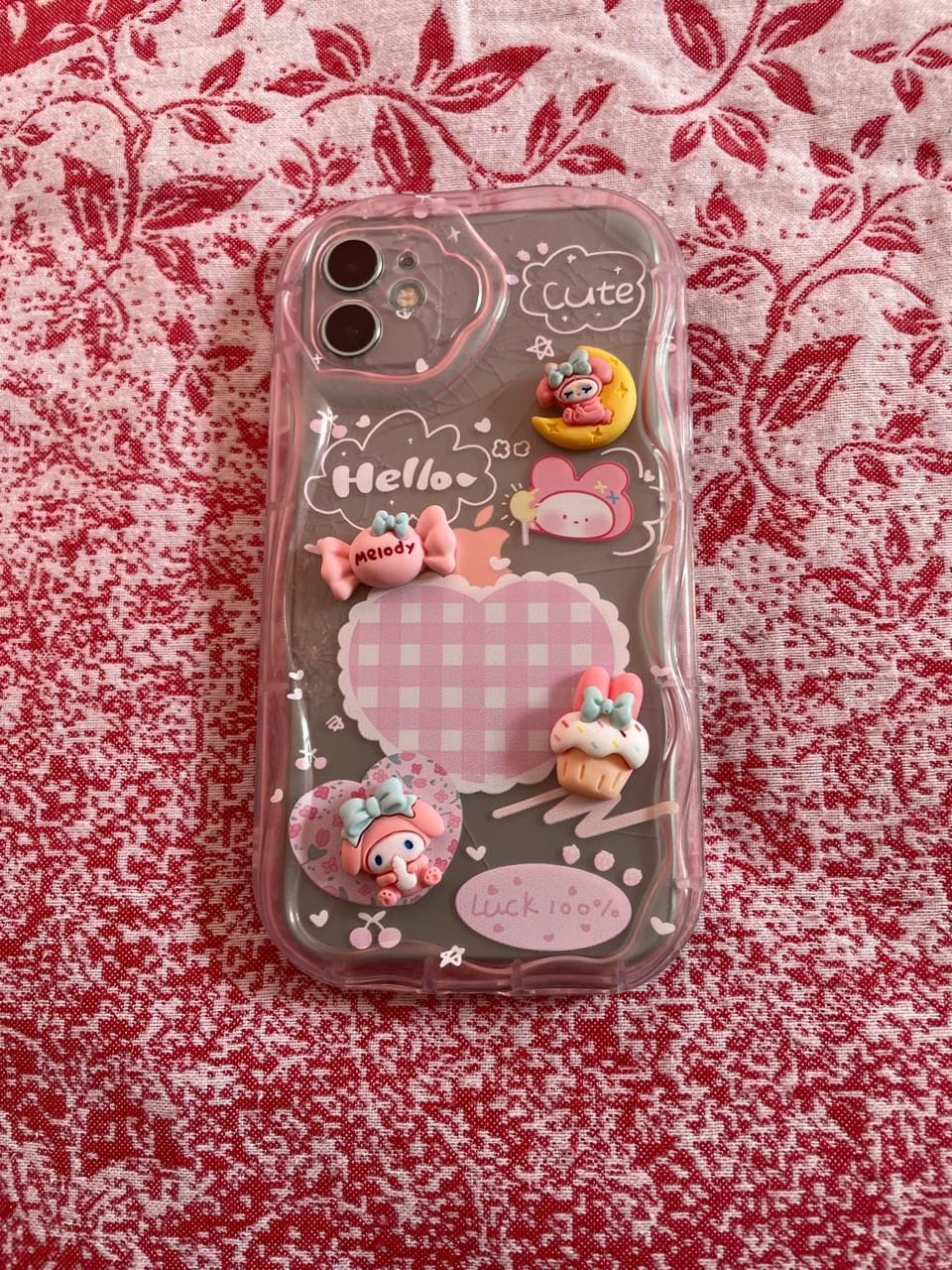 Customer photo review of 3D Cute Pink Case Wave Cartoon Melody Lanyard iPhone Soft Case