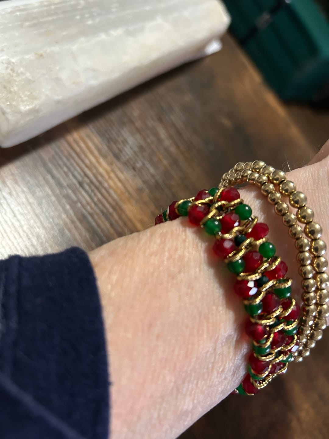Customer photo review of Christmas Charm Stretch Apple Watch Strap