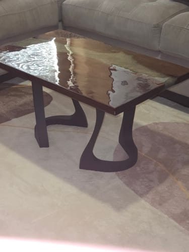 Customer photo review of Bench Legs 117/130 Uzar 16" H for Live Edge Table Top, DIY Projects