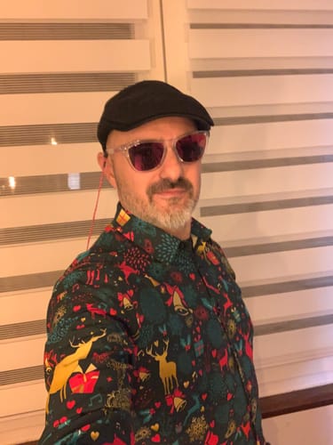 Customer photo review of Chemise à manches longues en coton pour homme avec motif de renne de Noël