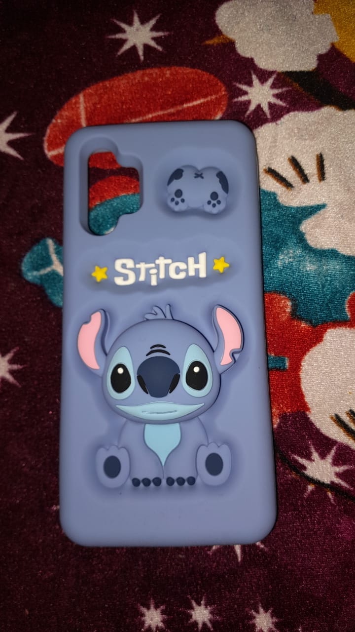 Customer photo review of 3D Stitch iPhone Samsung Attached Phone Holder Stand Rubber Silicone Case