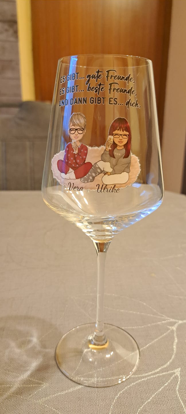 Customer photo review of Herzensmenschen - Personalisiertes Weinglas
