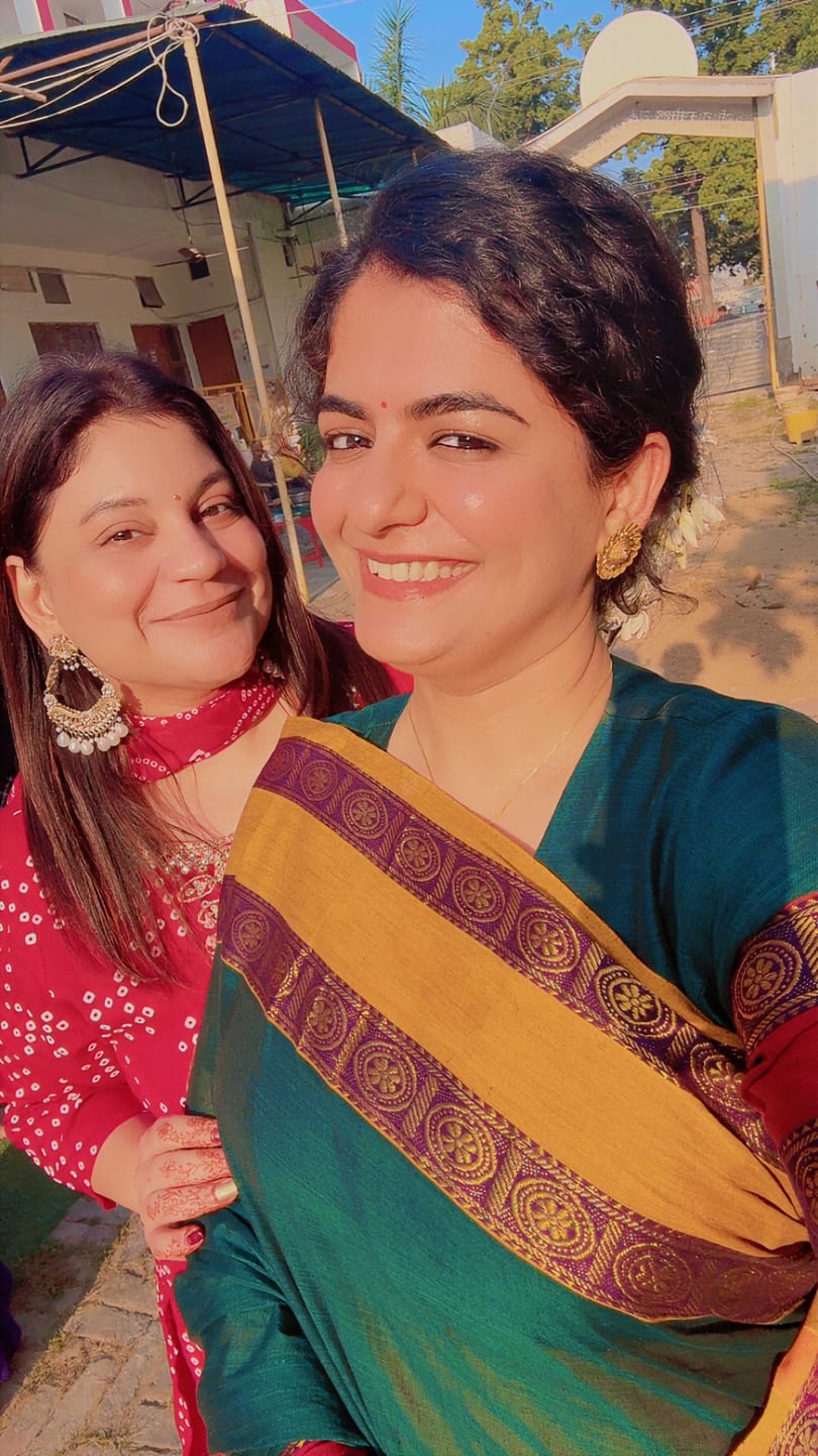 Customer photo review of Mahalakshmi ~ Designer Cotton Saree in Green with Ganga Jamuna Border