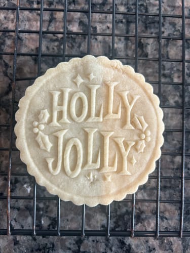 Customer photo review of Christmas Cookie Stamp - Holly Jolly