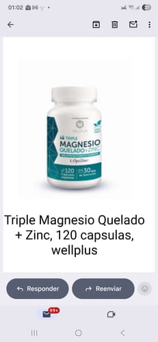 Customer photo review of Triple Magnesio Quelado + Zinc, 120 capsulas, wellplus