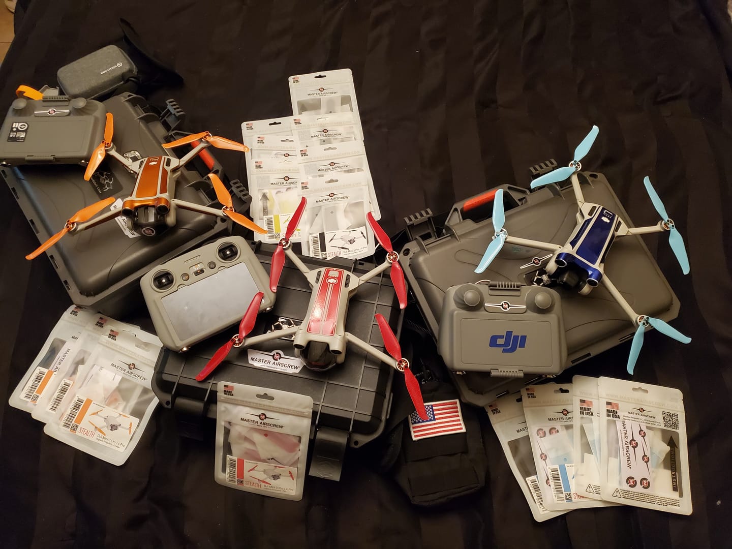 Customer photo review of DJI Mini 4 / 3 Pro SUPER STEALTH Upgrade Propellers - x4 Red