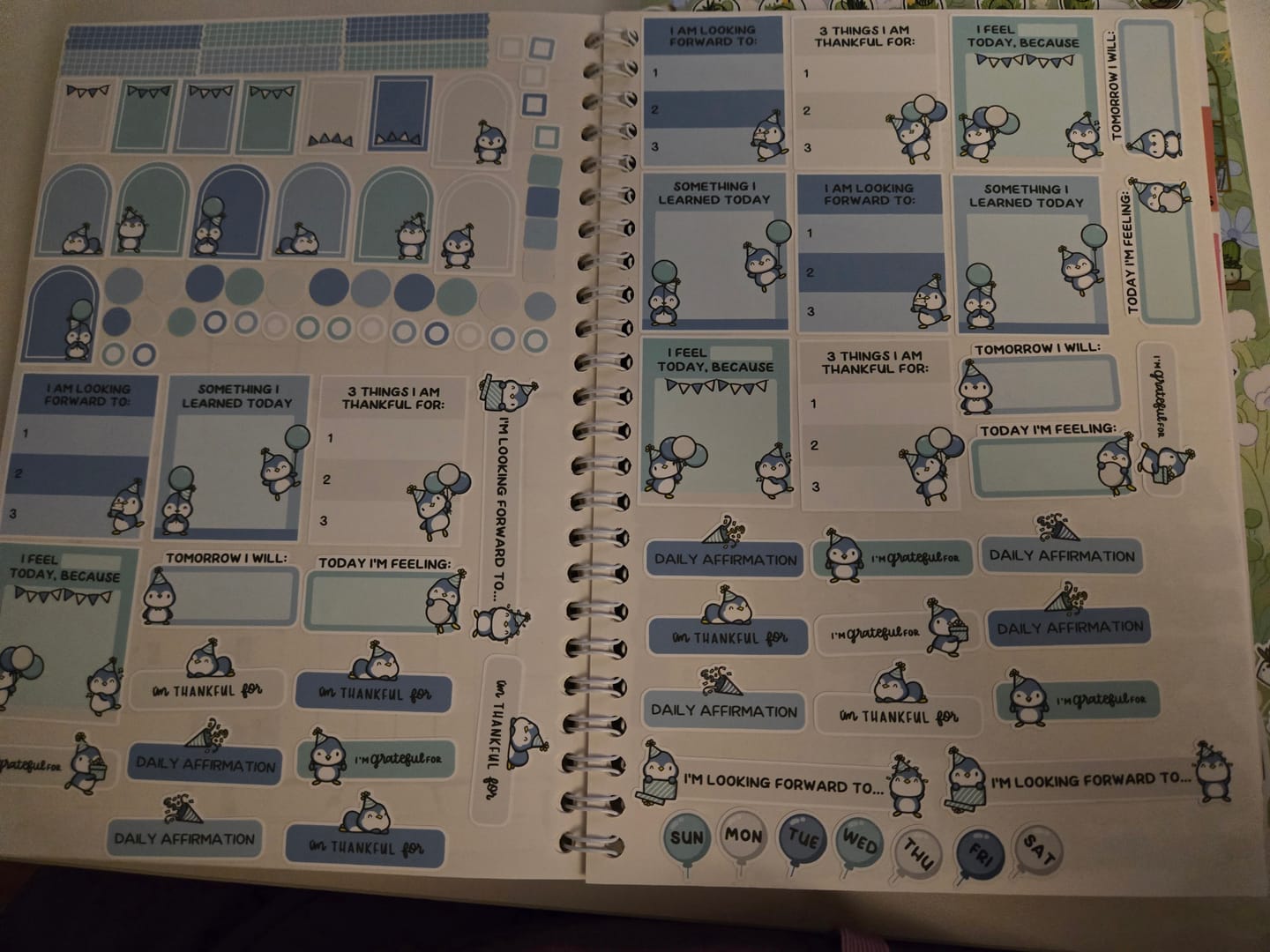 Customer photo review of Sticker Sheet - Gratitude Prompts Party Penguins Theme