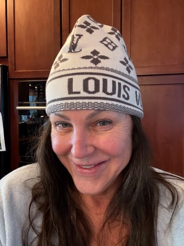 Customer photo review of L/V Printed Knit Beanie