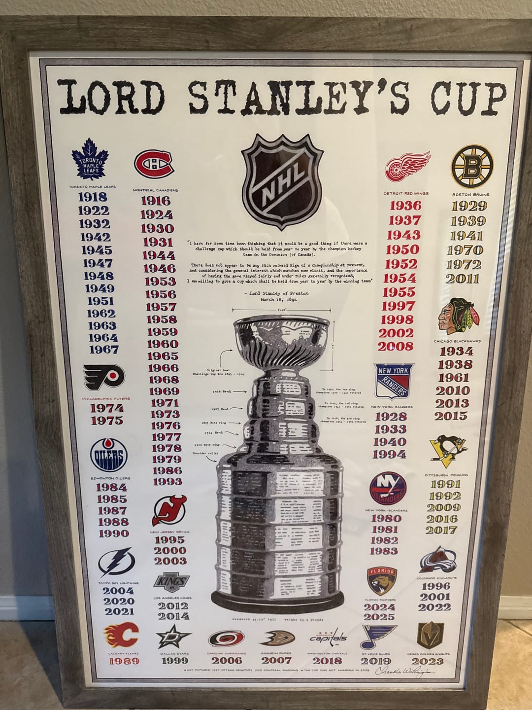 Customer photo review of The Evolution of the NHL (2025 Edition)