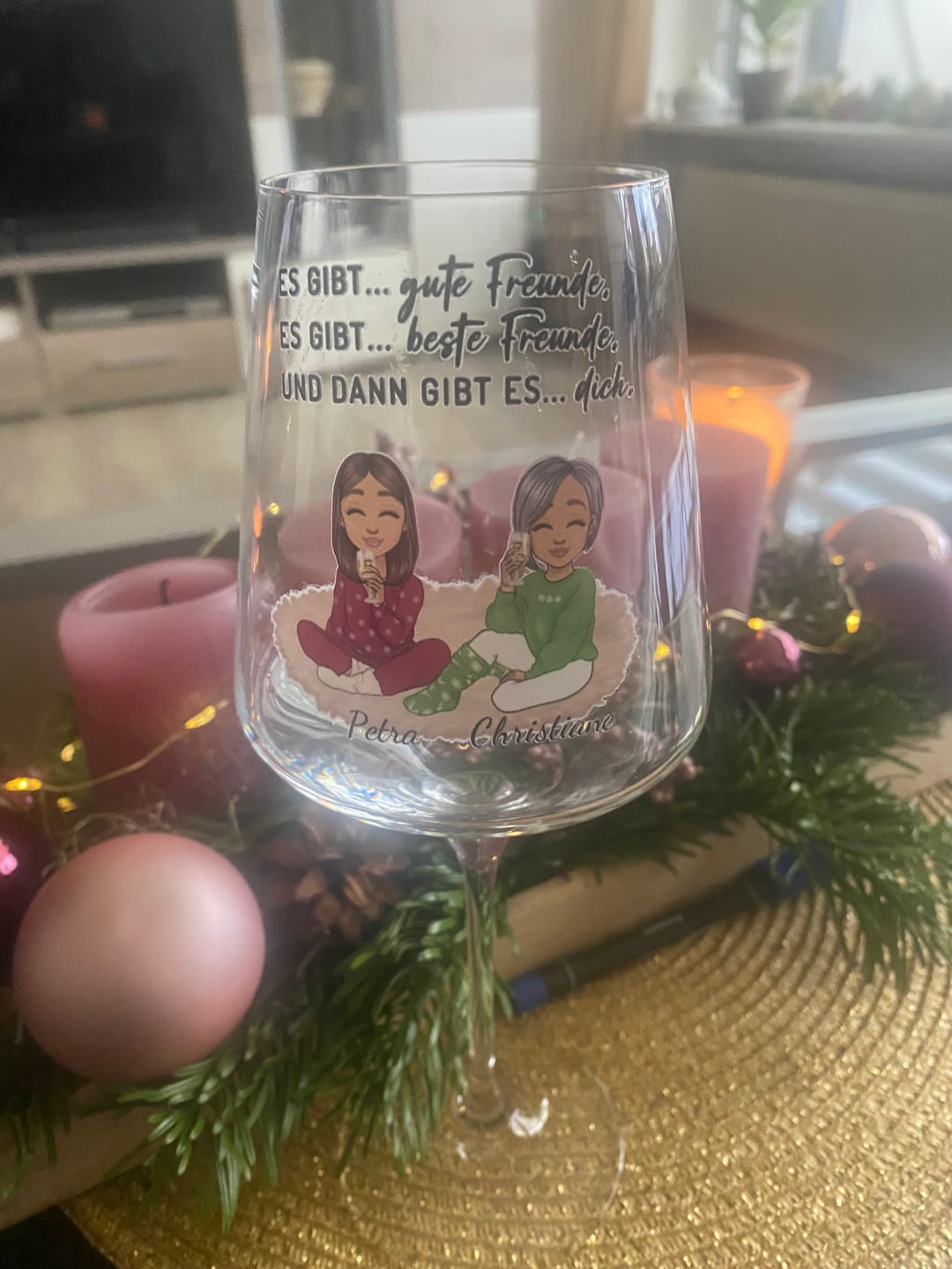 Customer photo review of Herzensmenschen - Personalisiertes Weinglas