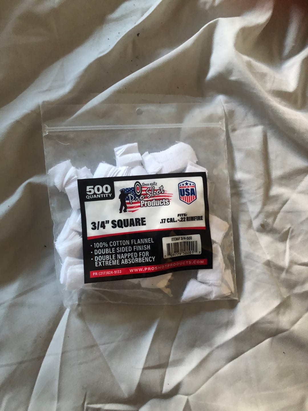Customer photo review of Pro Shot 3/4 Inch Square Patches 500 Pack