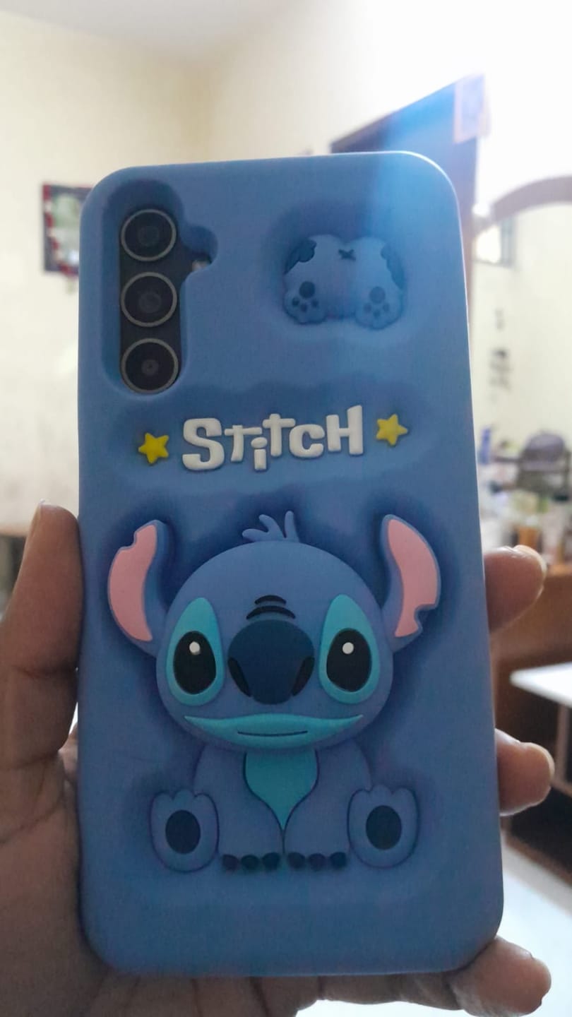 Customer photo review of 3D Stitch iPhone Samsung Attached Phone Holder Stand Rubber Silicone Case