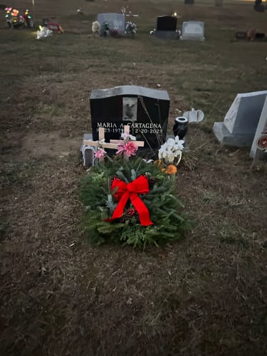 Customer photo review of Fresh Natural Christmas Grave Blanket