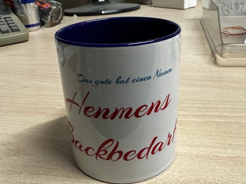 Customer photo review of TassenExpress - Becher Keramik Tasse mit Logo bedruckt 325ml Firmenlogo