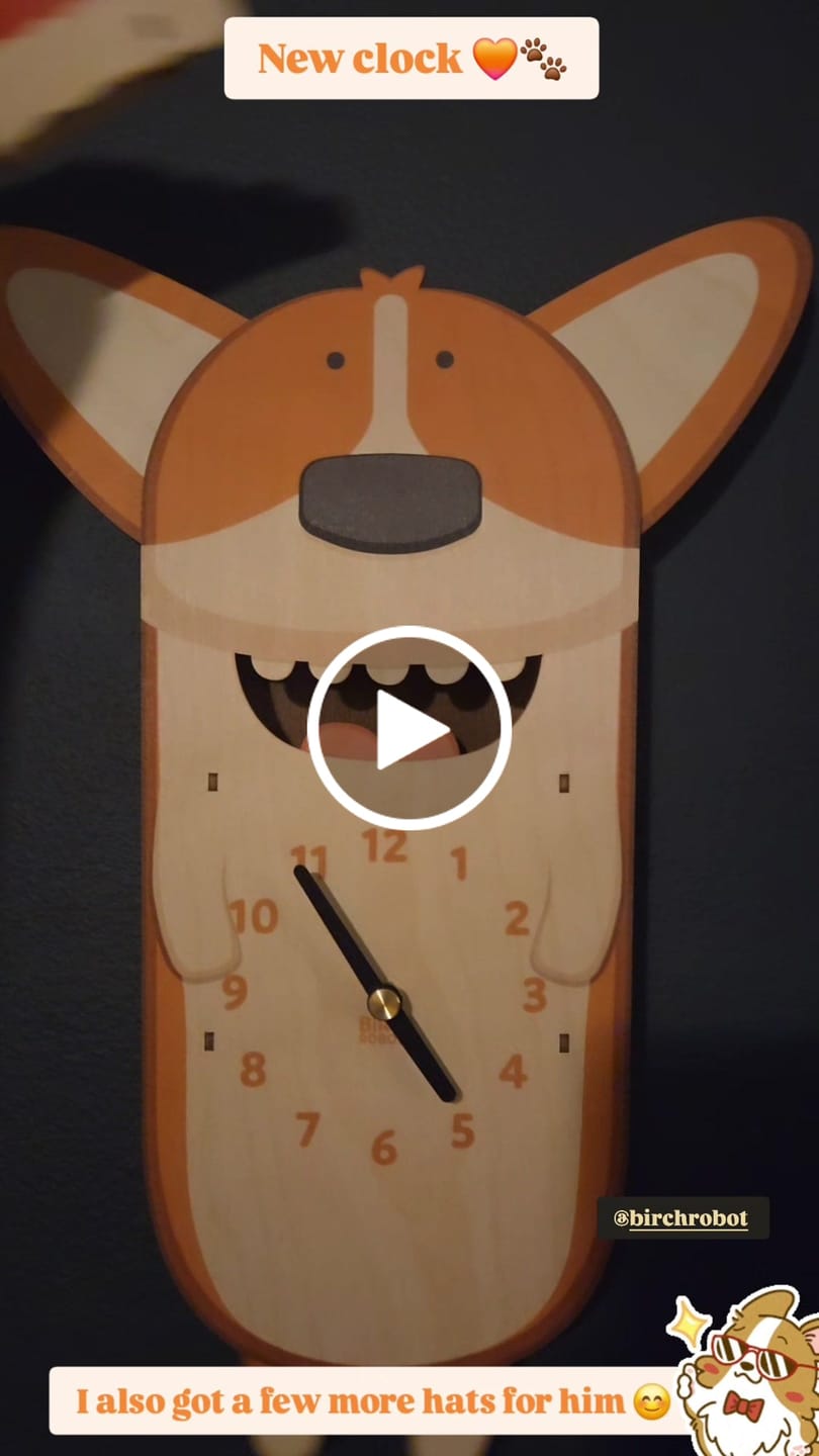 Customer video review of Butters the Corgi Pendulum Clock