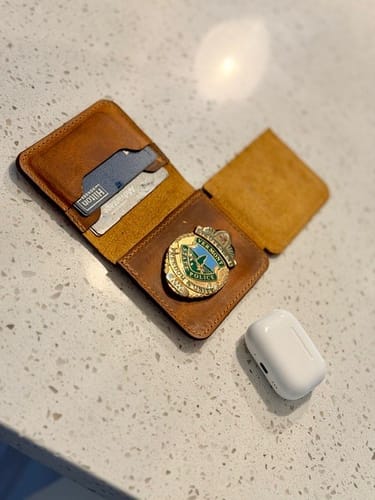 Customer photo review of Minimalist Badge Wallet