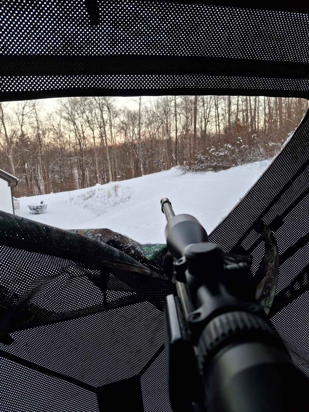Customer photo review of 270° See Through 1-2 Person Hunting Blind, Pop Up Ground Deer Blind