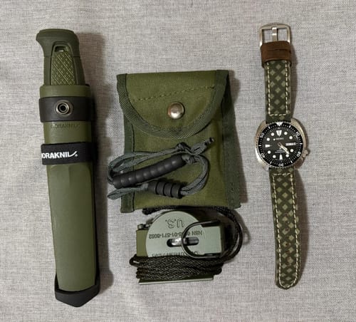 Customer photo review of Horween Leather and Canvas Strap