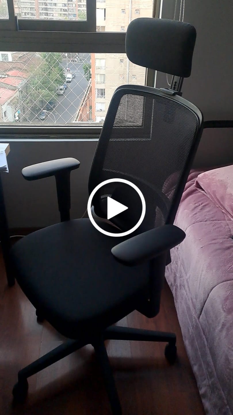 Customer video review of Silla Oficina Lotto con cabecero Negro