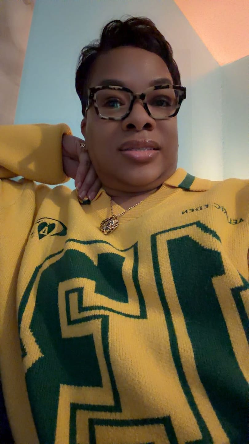 Customer photo review of Aelfric Eden Number Graphic Polo Sweater