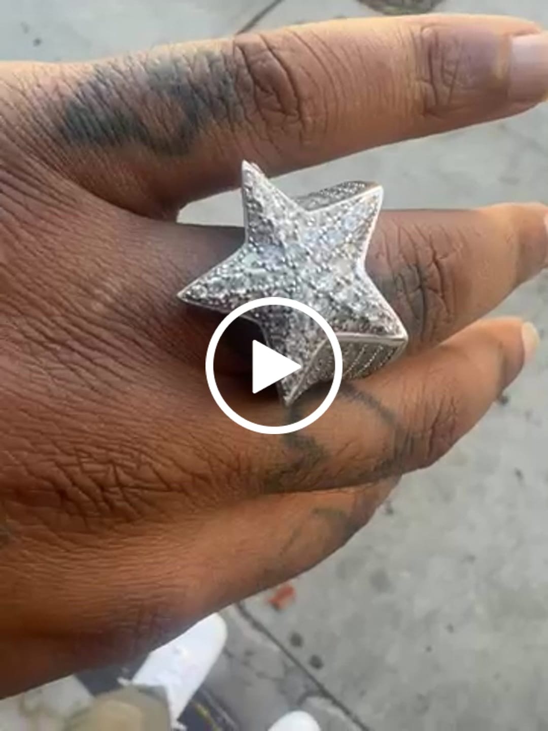 Customer video review of Iced Star Ring - White Gold