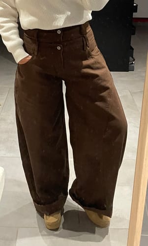 Customer photo review of Omirad Double-Waist Curved Wide Pants