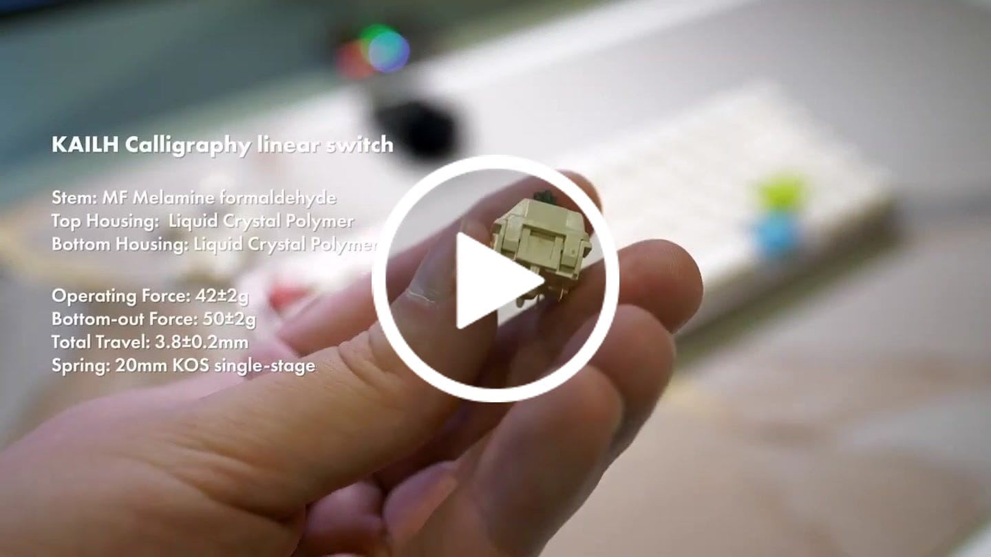 Customer video review of KAILH Calligraphy LINEAR SWITCH FACTORY LUBED (10PCS)