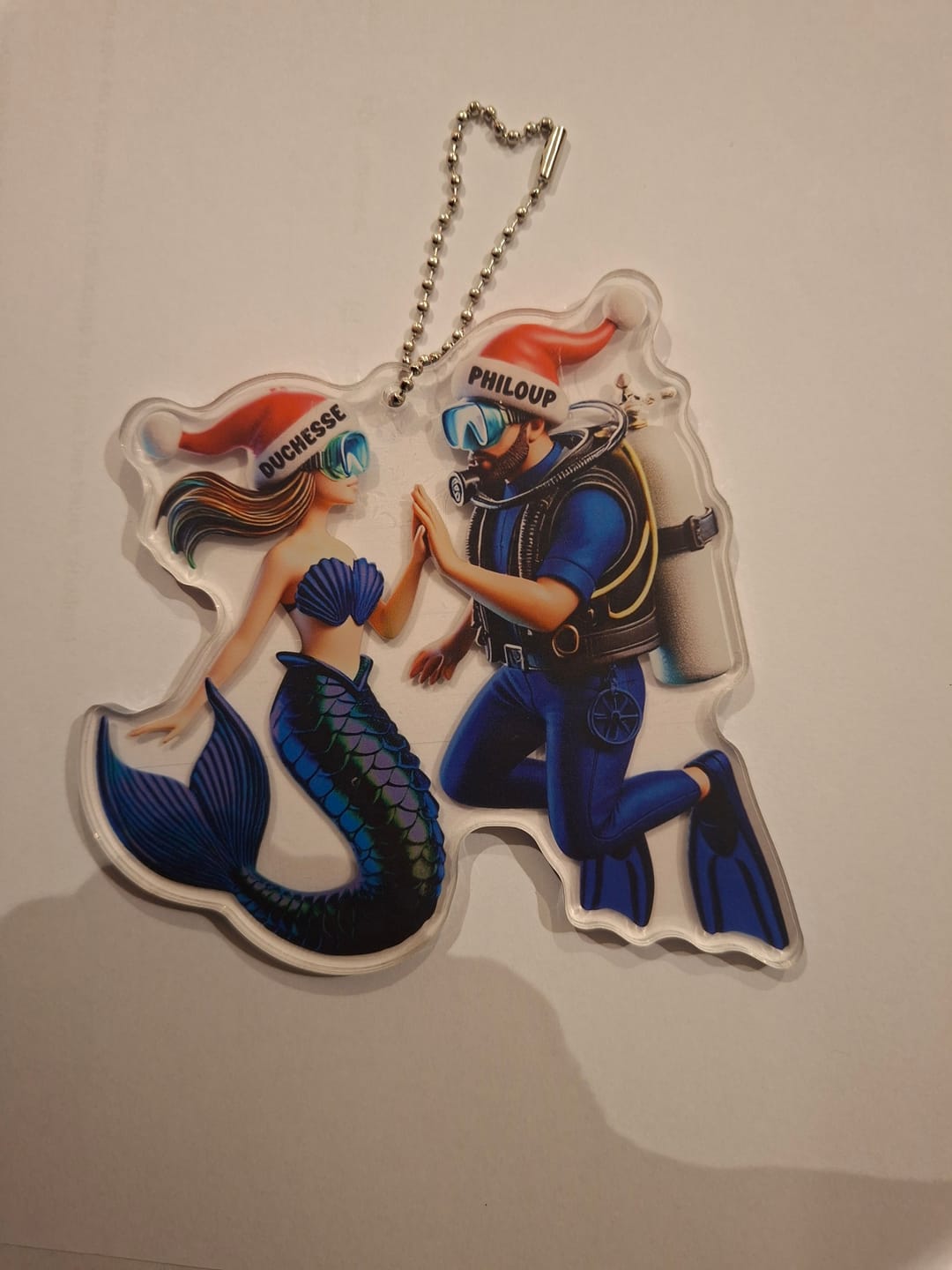 Customer photo review of Custom Name Diving Couple Ornament, Couple Christmas Gift
